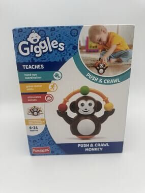 Giggles Push & Crawl Monkey Baby Toy Funskool 6-24 Months Developmental Toy